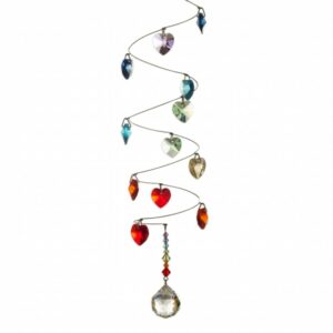 Crystal Heart Spiral Suncatcher