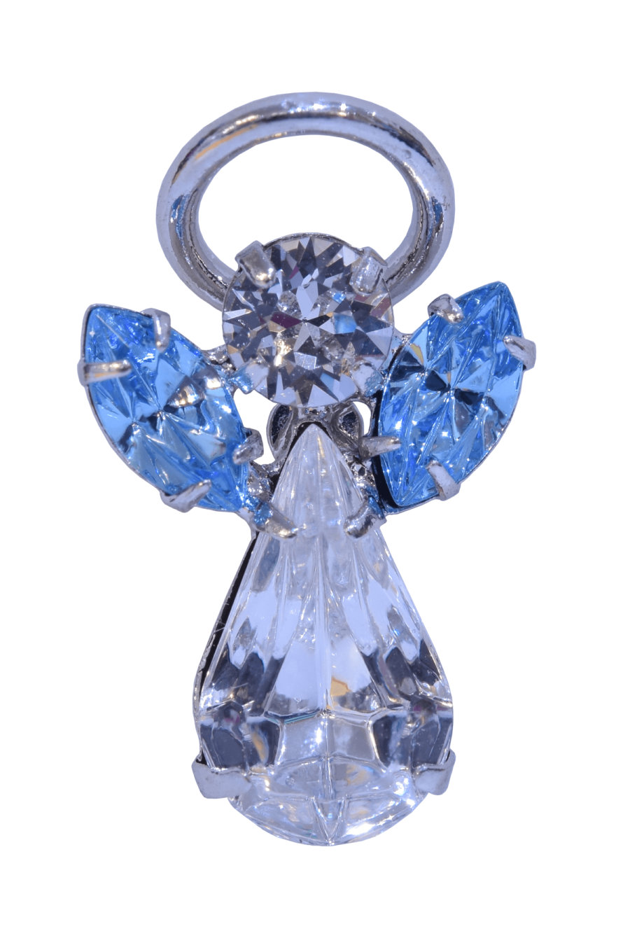 March - Aquamarine Birthstone Guardian Angel Pin