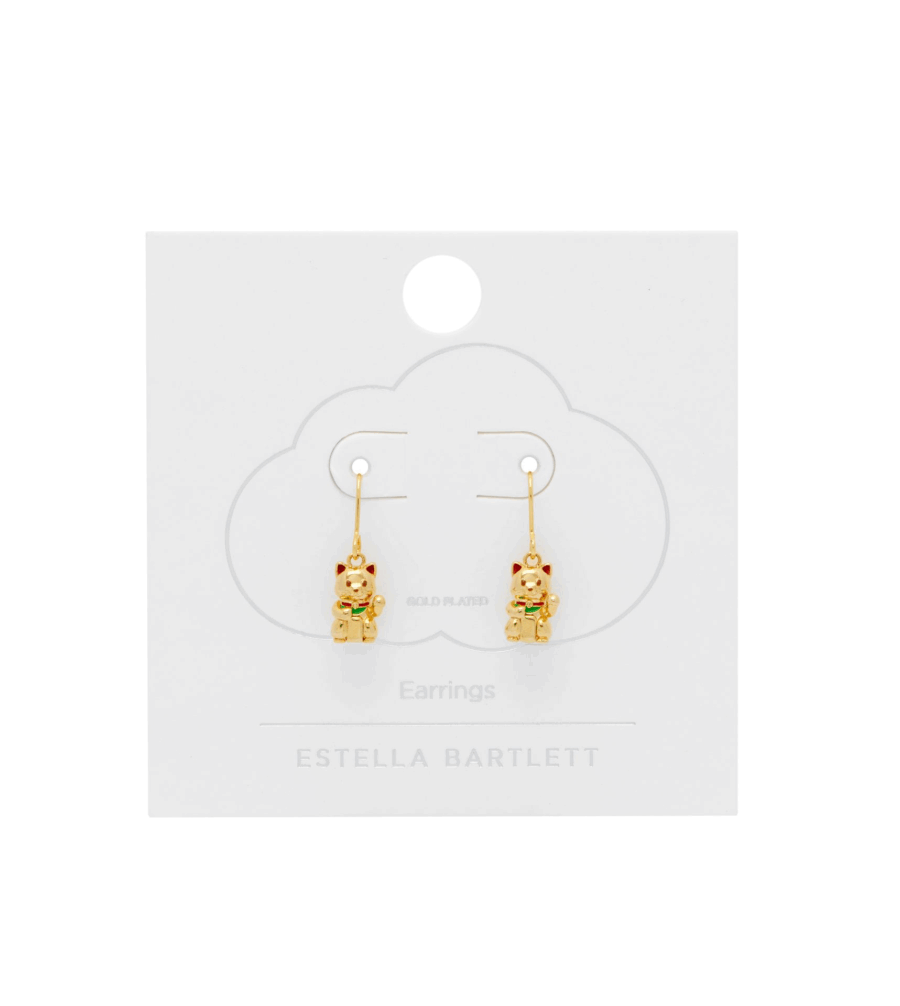 Lucky Cat Earrings - Estella Bartlett