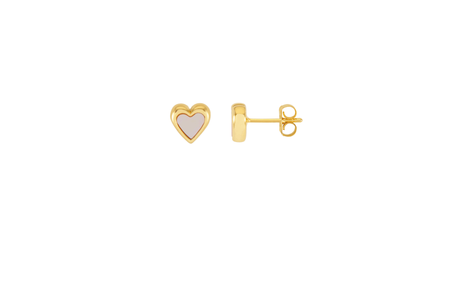 Pink Pearl Heart Stud Earrings - Estella Bartlett