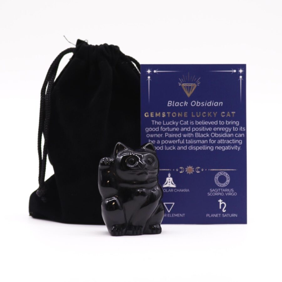 Black Obsidian Lucky Cat